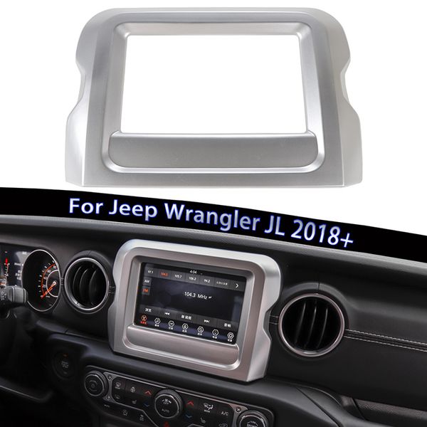 

silver gbs decorative ring navigation screen decoration cover for jeep wrangler jl 2018 factory outlet auto internal accessories