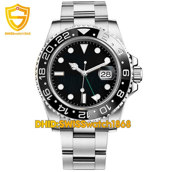 

6 style new mens watches 126710blnr 126710 mechanical automatic movement luxury watch gmt batman auto date black ceramic bezel wristwatches, Slivery;brown