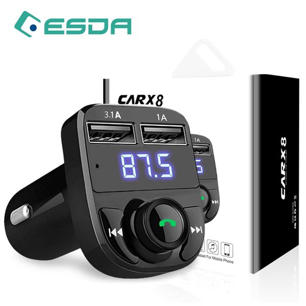

Fm tran mitter aux modulator wirele bluetooth hand car kit car audio tf card port 3 1a quick charge dual u b car charger