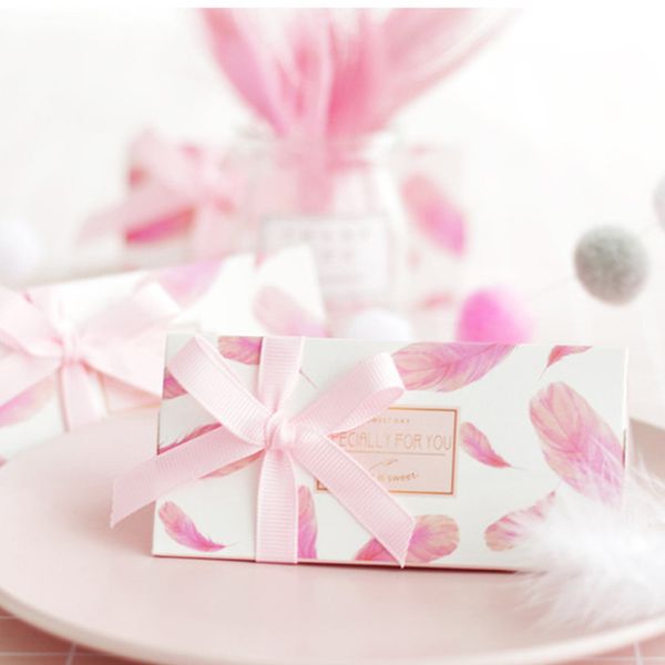 

flamingo feather wedding paper candy box wedding birthday baby shower party candy bag box packaging chocolate cookie supplies