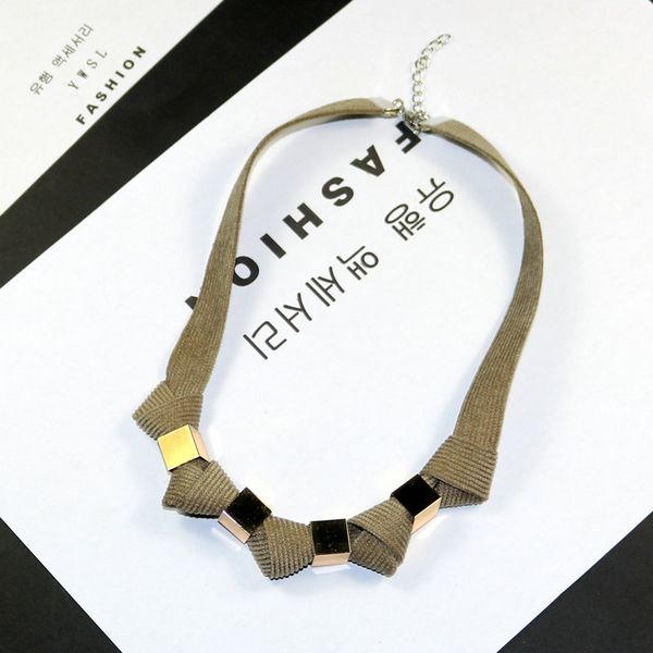 

modern large gold charms necklace grey ribbon necklace cord with clasp circle pendant collar statement handmade fashion jewelry, Silver