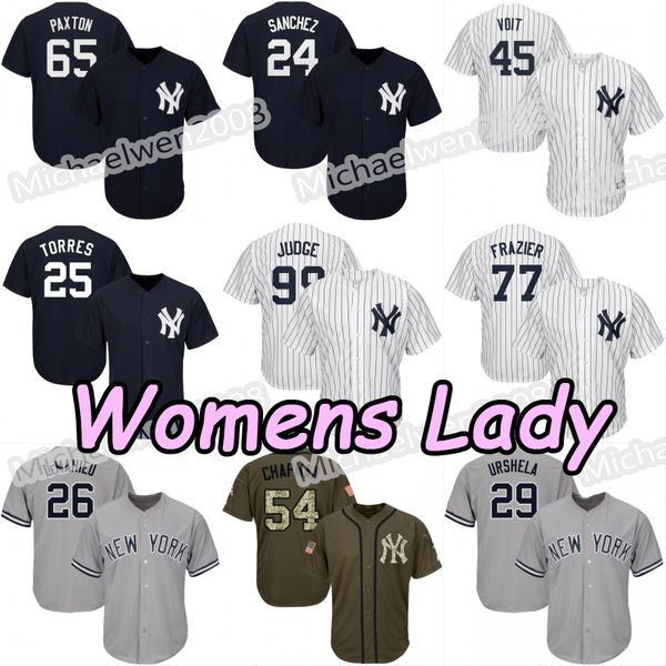 

Womens Lady New York Aaron Judge Gregorius Gio Urshela Yankees Tauchman LeMahieu Torres Gardner Luke Voit Sanchez Hicks Frazier Chapman