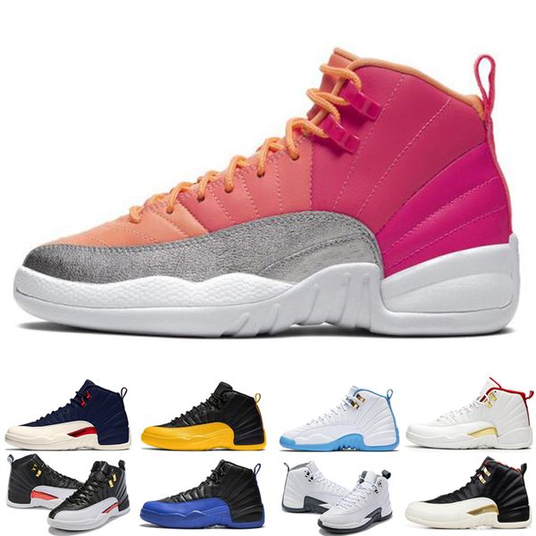

new 12 12s men basketball shoes fiba punch game royal wings university gold unc mens trainer sneakers