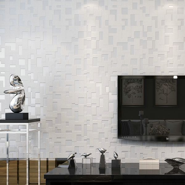 

suede coffee mosaic grid 3d wallpaper roll for sofa background texture wallcoverings 3d wall paper papel parede
