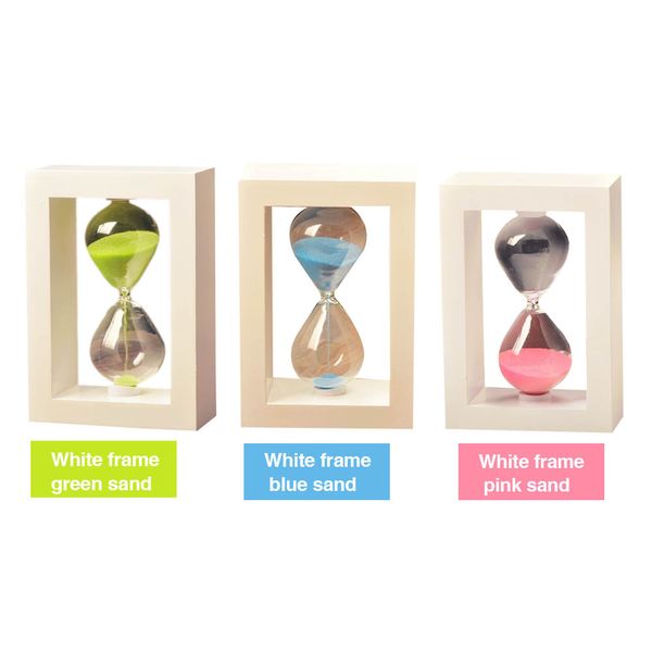 10 Minutes Wooden Frame Hourglass Vintage Glass Sandglass Sand