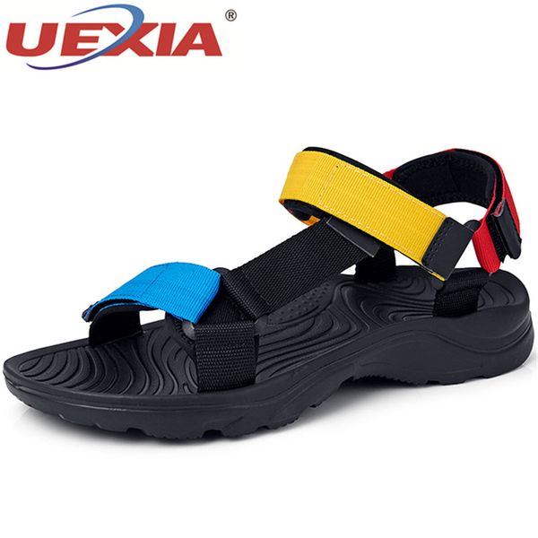 

fashion summer shoes men outdoor beach sandals flip flops slippers breathable anti-skid flat casual leisure slides hombre, Black