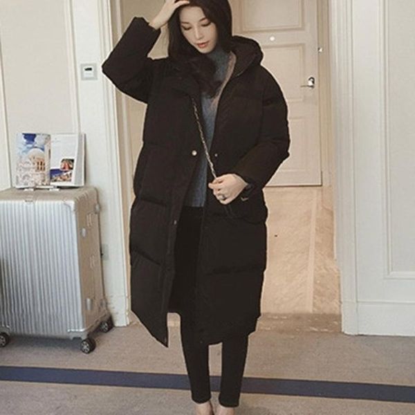 

women's long zipper jacket lady long cotton-padded warm and thick coat women's coat for exquisite presents, Black