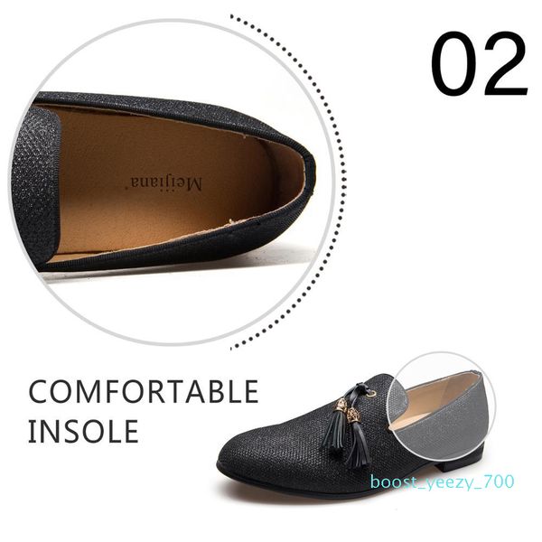 

handmade metal fashion gold tassel of loafers red bottom loafers gentleman luxury fashion stress shoes men brand men shoes b70, Black