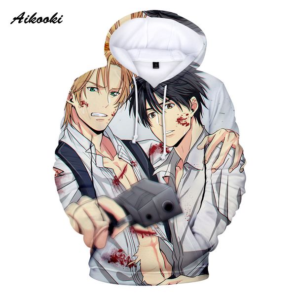 

aikooki new banana fish 3d hoodies men/women fall winter sweatshirts hoody anime design cartoon banana fish 3d hooded boy/girls, Black