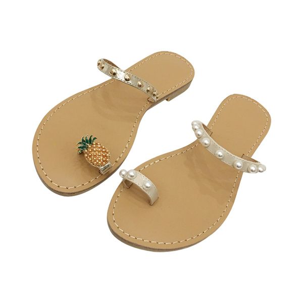 

slippers summer women slipper slides sandals pineapple flat light shoes 2021 woman sandalie flip flops, Black