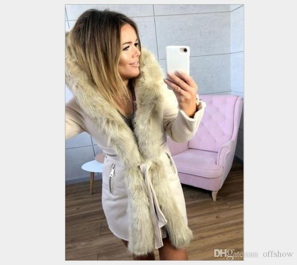 

winter designer casual fur women jackets paike solid designer warm jacket, Black;brown