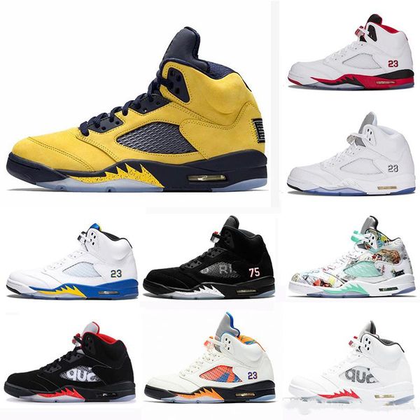 

2020 michigan fab 5 inspire satin bred fresh wings 5s psg black men basketball shoes paris laney og white grape mens sports sneakers
