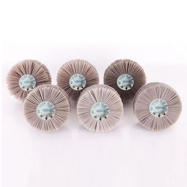 

80mm shaft blue abrasive nylon wheel brush for wood furniture polishing 80~600