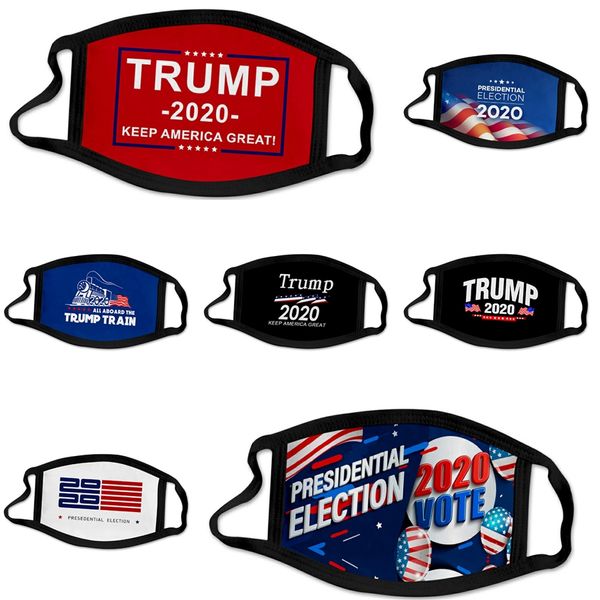 

reusable washable cotton face mask ear loop digit printed designer trump face mask soft muffle anti dust mask fy9121 #552, Black