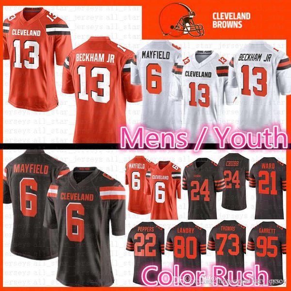 

13 odell beckham jr brown jer ey 6 baker mayfield 80 jarvi landry 95 myle garrett cleveland nick chubb ward thoma pepper brown kid