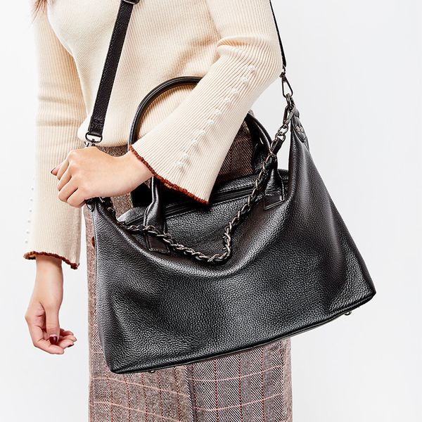 

new genuine leather women's bag real leather chain bags ladies shoulder handbag gn-sb-zpnstn