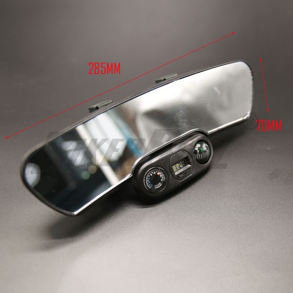 

universal 285mm car rear mirror wide-angle rearview mirror auto wide convex curve interior clip on rear view with compass