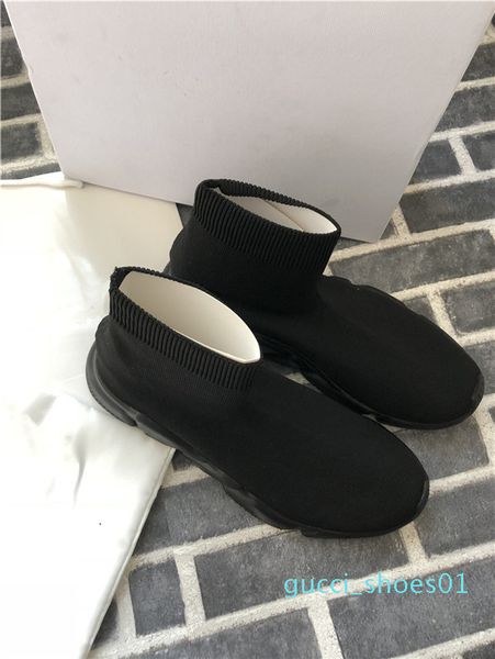 

designer speed trainer luxury shoes womens mens casual shoes all red flat fashion speed knit socks sneakers fashion trainers g01, Black