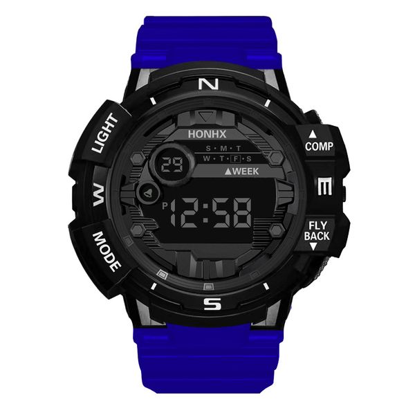 

digital watch honhx luxury mens digital led watch date sport men outdoor electronic erkek kol saati relogio masculino #10, Slivery;brown