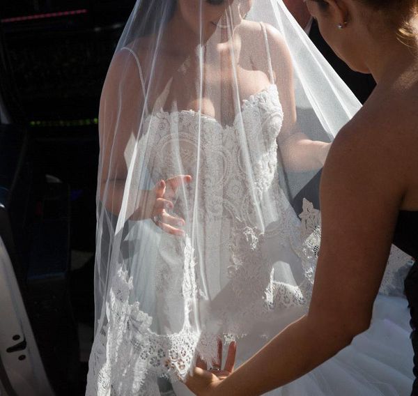 

2t wedding veils lace trim edge cathedral long veil for bride ivory white 3m-5m with comb custom made chapel, Black