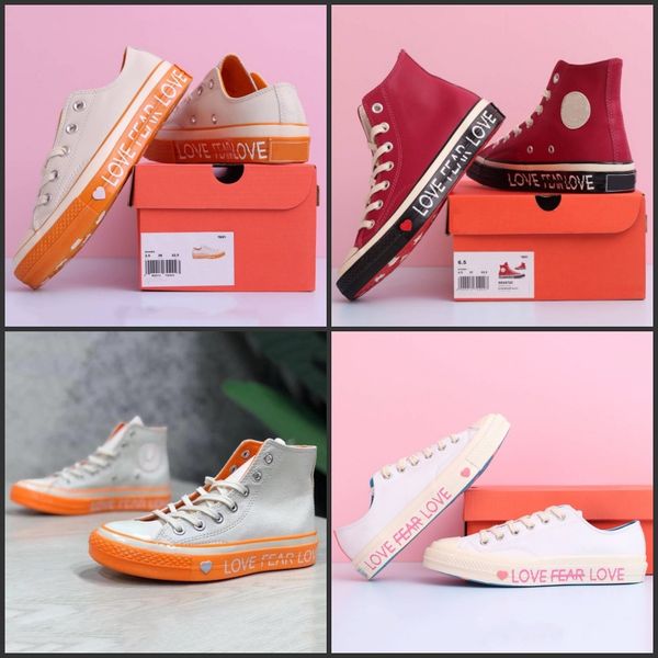 

conver chuck 70 love graphic happy valentines day leather shoes low love fear love skateboard sneakers casual shoes womens, Black