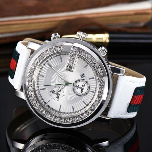 

66 luxury diamond cry tal dial men women quartz watche leather watch band fa hion have logo men watche whole ale