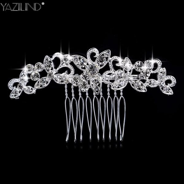 

beautiful woman hairwear wedding jewelry brautschmuck bride haircomb handmade nice accessories fashion crystal leaves combs, Golden;white