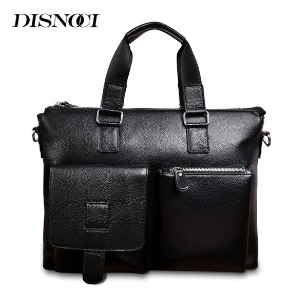 

disnoci handbag men's genuine leather briefcase business man shoulder messenger bag large capacity lapleather bags for men