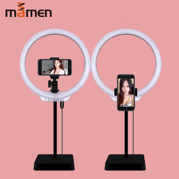 

mamen 8 inches led ring light dimmable led p studio video lamp selfie light pgraphy lighting for youtube live streaming