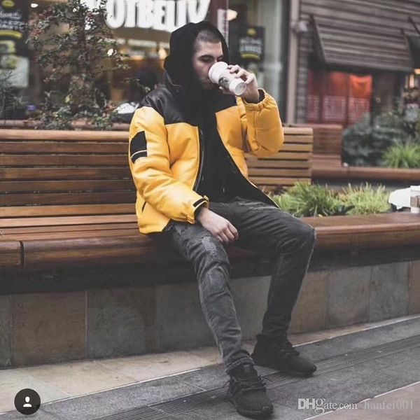 

17fw t x sp кожаная куртка nuptse пуховики желтый красный черный ветрозащитный толстая верхняя одежда модный тренд пуховики hfytyrf006, Black