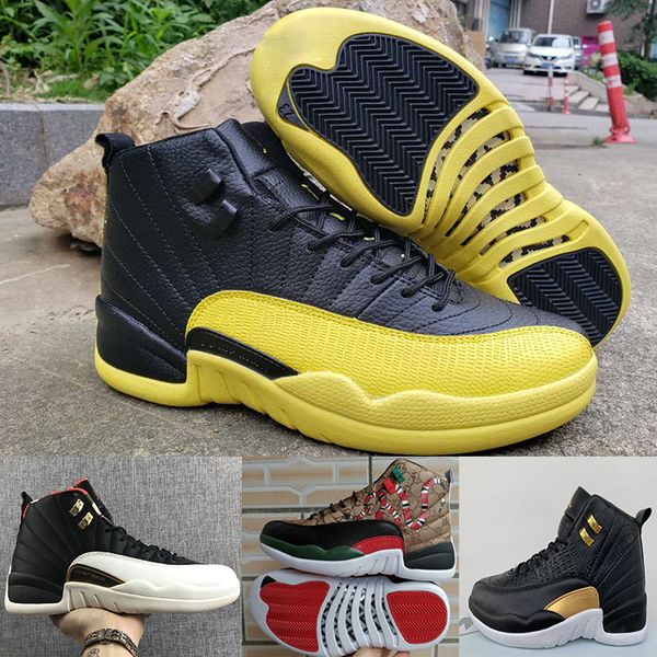 

ovo 12 casual shoes mens snakes designer shoes black yellow chicago luxury athletic cny sneakers chinese new year sports shoes us 7-13