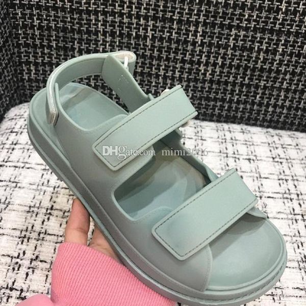 

2020 luxury thick bottom sandal woman sandal heighten lambskin fashion summer vogue relaxed men's sandal 35-45 original box, Black