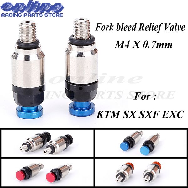 

m4*0.7mm fork bleeder relief valve fork relief valve for sx sxf exc smr smcr motorcycle dirt bike mx motocross ing