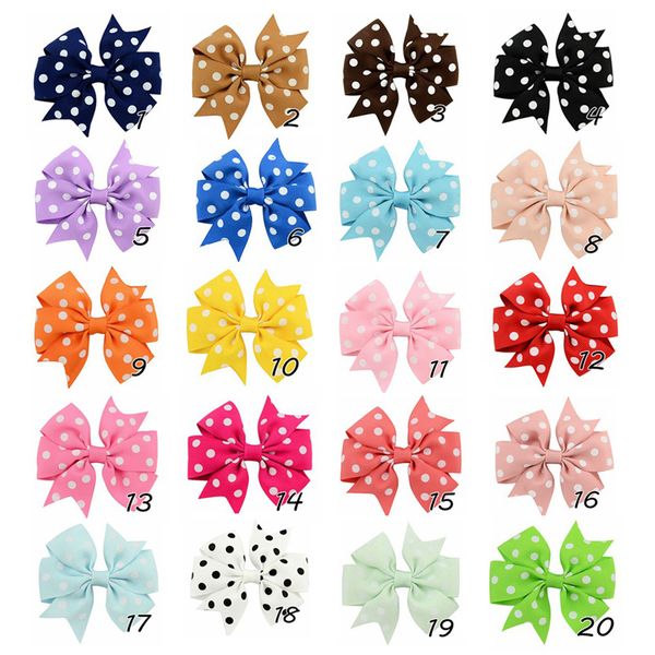 

riclia 20pcs/lot child hair accessories bowknot kids hairpins candy dot girls headhair fashion princess children decoration, Slivery;white