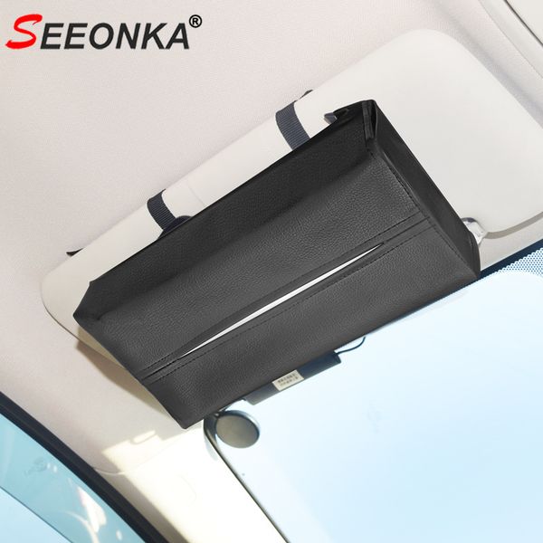 

car tissue box creative pumping paper napkin box for car sunshade/ armrest/ headrest use imitation leather automobile