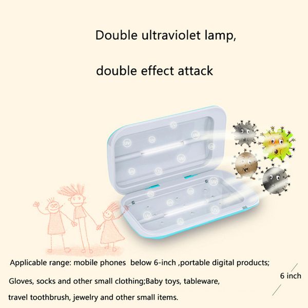 

double uv sterilizer box 99.99% antibacteria ultraviolet disinfection cabinet usb charging phone mask jewerly watch cosmetic brush cleaner
