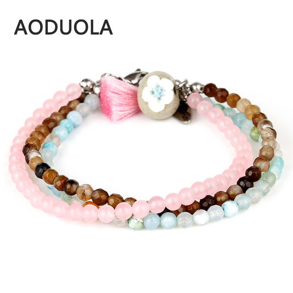 

3 rows natural stone garnet beaded boho bracelet with stainless steel clasp flower woman's bohemian bracelets jewelry for women, Golden;silver