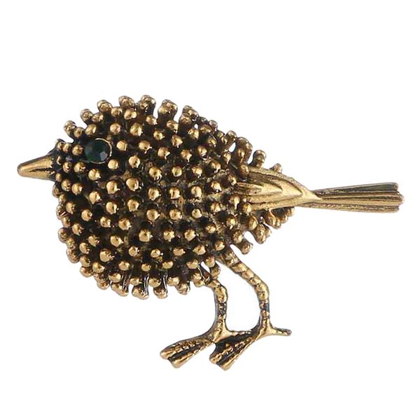 

vintage women ancient gold /silver alloy bird animal brooch pin gift party, Gray