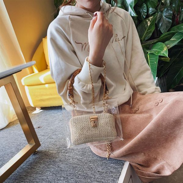 

new jiulin high-quality chain waterproof transparent wild shoulder women bags ladies' small bag women handbag