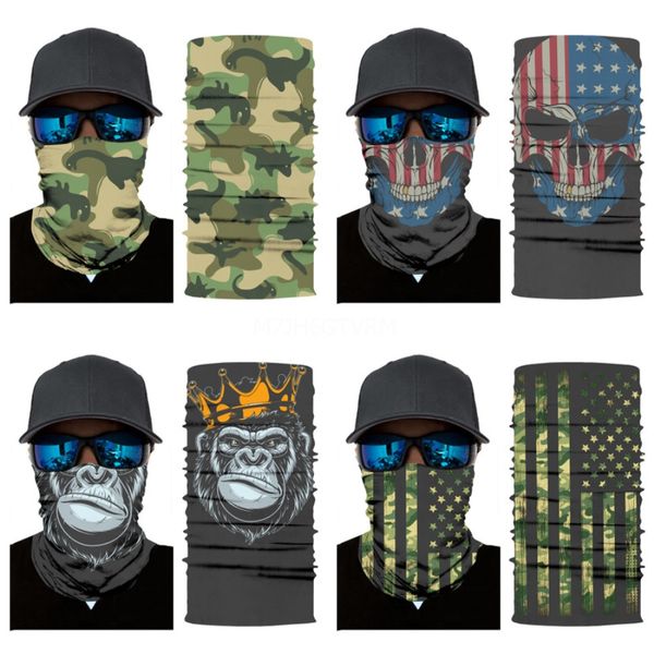 

bmpor magic skull scarf bike motorcycle helmet face mask half cycling cs headwear neck mask headband hat cap halloween party mask mas#634, Blue;black