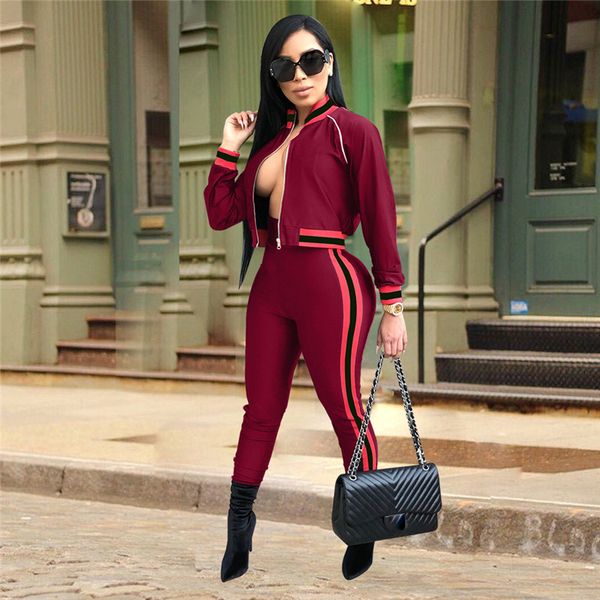 

spring pure color women tracksuits fashion designer zip neck female 2pc set casual panelled loose sport ladies clothing, Gray