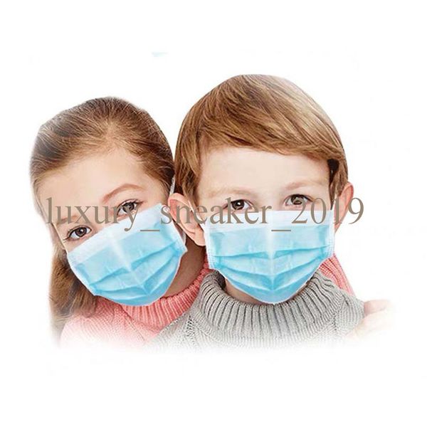 

50pcs protective kids' size disposable mask 3-ply filter non-woven breathable boys girls face mask children anti-dust earloop masks