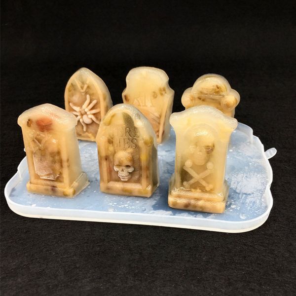 

3d silicone halloween tombstone silicone ice cube chocolate mold cocktails whisky ice mould tray makers bar party cocktail