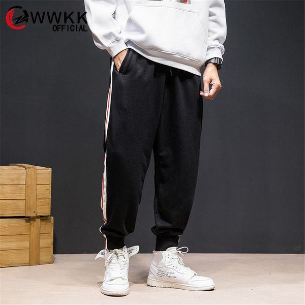 

мужских wwkk широких ног спорта сыпучих army green шаровары сыпучей кулиска одежда упругая мужская эластичная побочные карманы joggers pant, Black