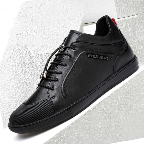 

men's shoes 2018 new style autumn shoes men loafers men's casual korean-style trend youth business small leather, Black