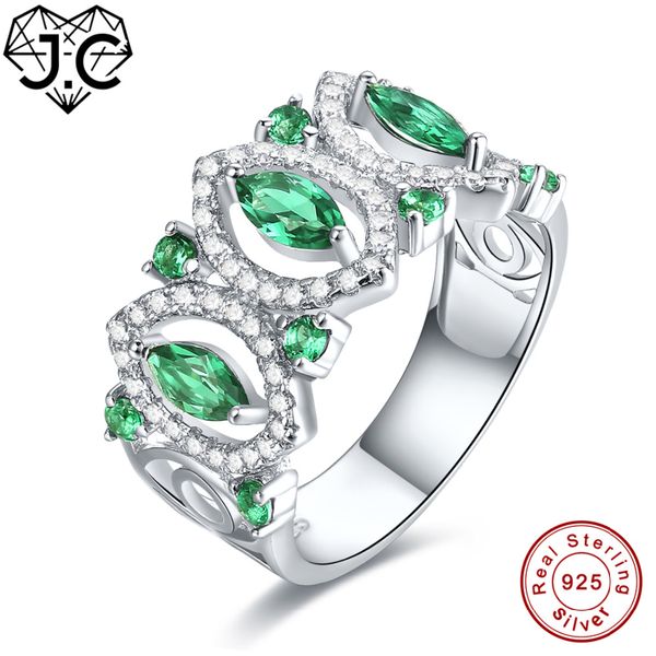 

j.c new fashion ruby spinel & emerald white z solid 925 sterling silver ring size 6 7 8 9 women/men wedding fine jewelry, Golden;silver