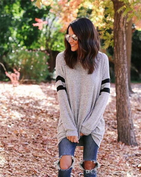 

women designer pure color tshirt spring autumn fashion crew neck female tees casual loose panelled ladies, White