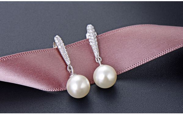 Großhandels-Neue Perlen-Kristallohrringe-Süßigkeit-Kugel-vergoldete Kronen-Bolzen-Ohrring-Zusätze Hochzeits-Schmucksachen für Frauen