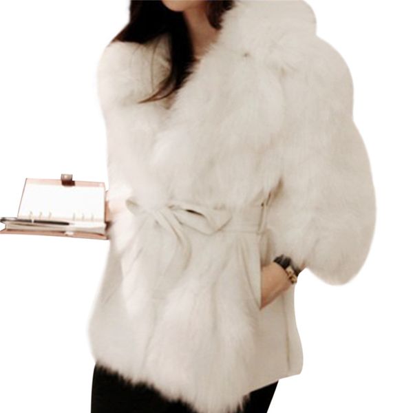 

winter thick warm mink coats fluffy faux fur jacket fake rabbit fur ladies coat manteau fourrure femme plus size 2xl, Black