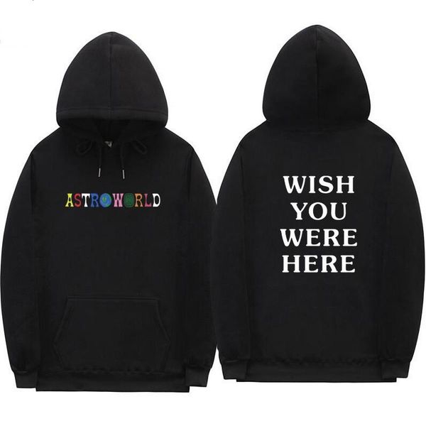 

трэвис скотт astroworld жаль, что вы не были здесь толстовки мода письмо печати толстовка уличная мужчина и женщина пуловер толстовка w2089, Black